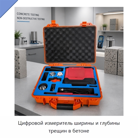 Цифровой измеритель ширины и глубины трещин в бетоне