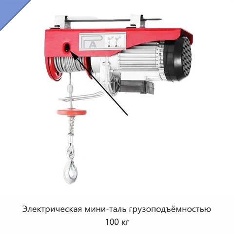 Электрическая мини-таль грузоподъёмностью 100 кг