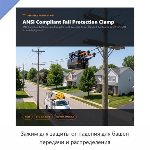 Зажим для защиты от падения для башен передачи и распределения