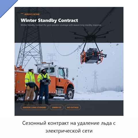 Сезонный контракт на удаление льда с электрической сети