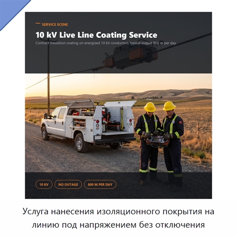 Услуга нанесения изоляционного покрытия на линию под напряжением без отключения