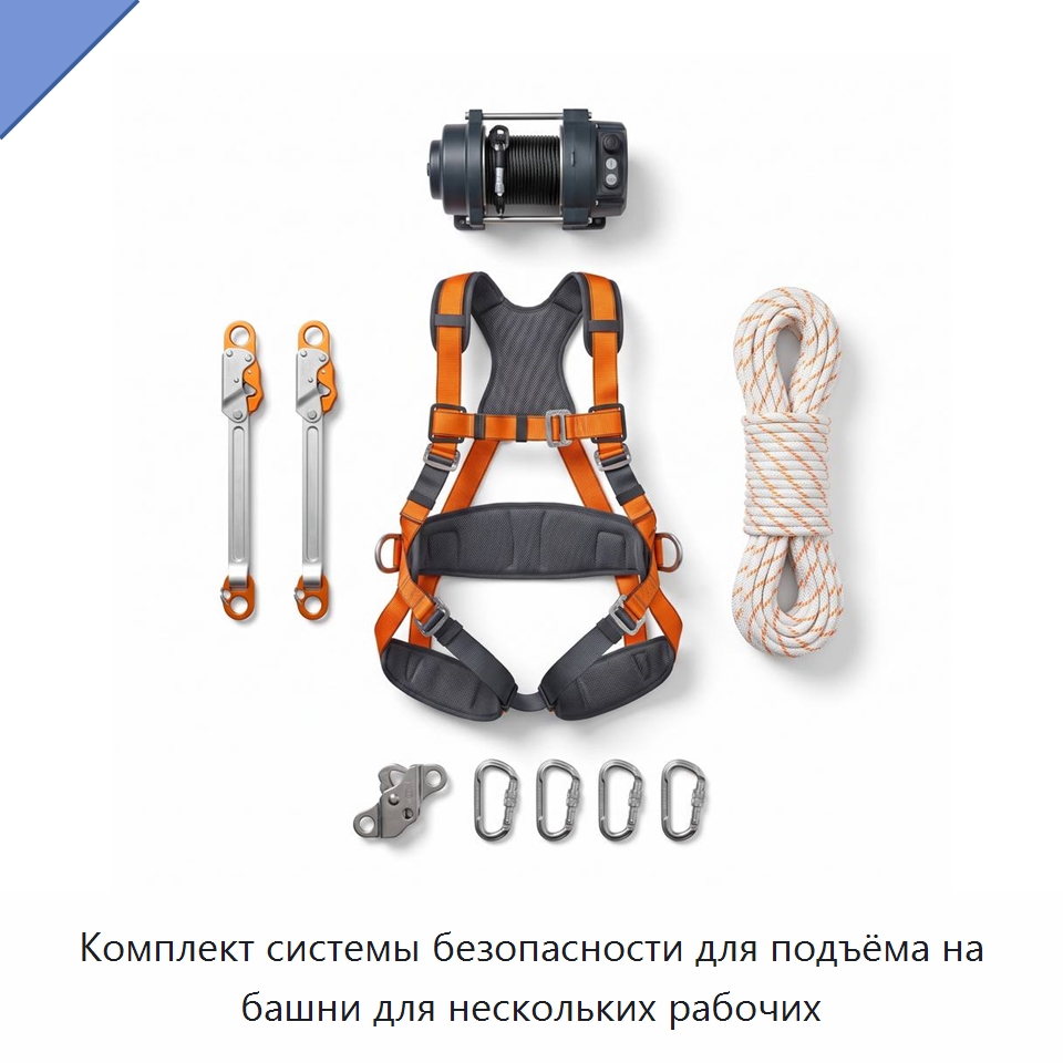 Комплект системы безопасности для подъёма на башни для нескольких рабочих — Специальные изделия среднего и высокого напряжения