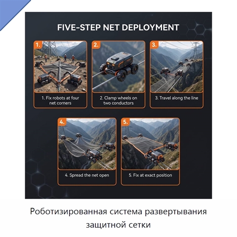 Роботизированная система развертывания защитной сетки
