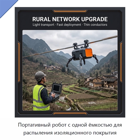 Портативный робот с одной ёмкостью для распыления изоляционного покрытия