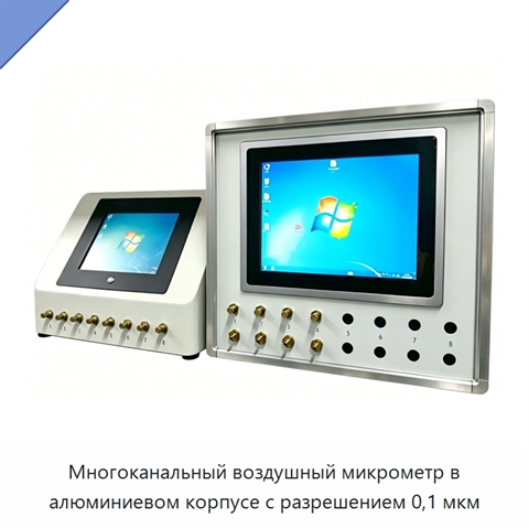 Многоканальный воздушный микрометр в алюминиевом корпусе с разрешением 0,1 мкм