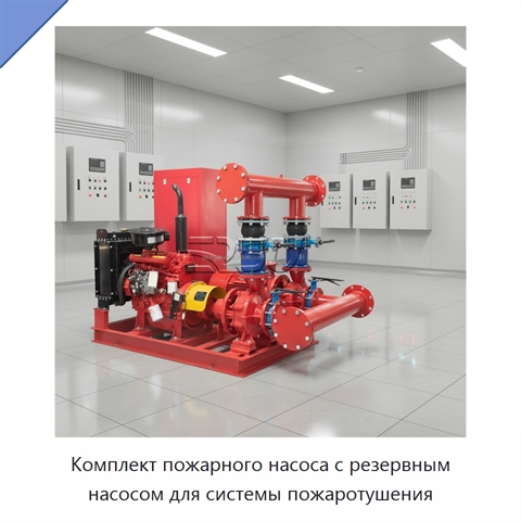 Комплект пожарного насоса с резервным насосом для системы пожаротушения