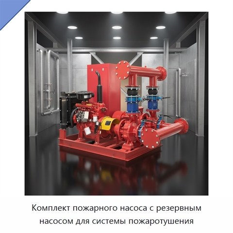 Комплект пожарного насоса с резервным насосом для системы пожаротушения