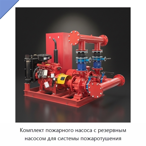Комплект пожарного насоса с резервным насосом для системы пожаротушения