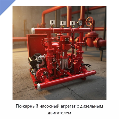 Пожарный насосный агрегат с дизельным двигателем