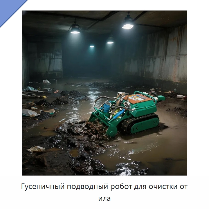 Гусеничный подводный робот для очистки от ила — Коммунальная техника