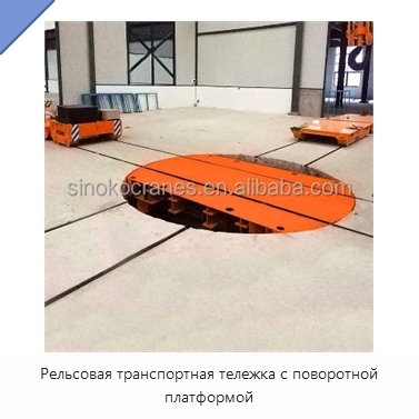 Рельсовая транспортная тележка с поворотной платформой