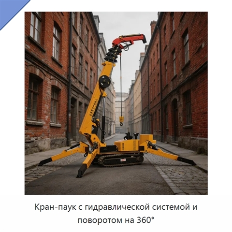 Кран-паук с гидравлической системой и поворотом на 360°