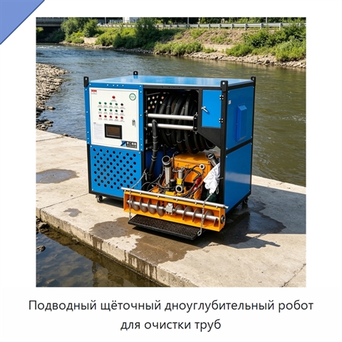Подводный щёточный дноуглубительный робот для очистки труб