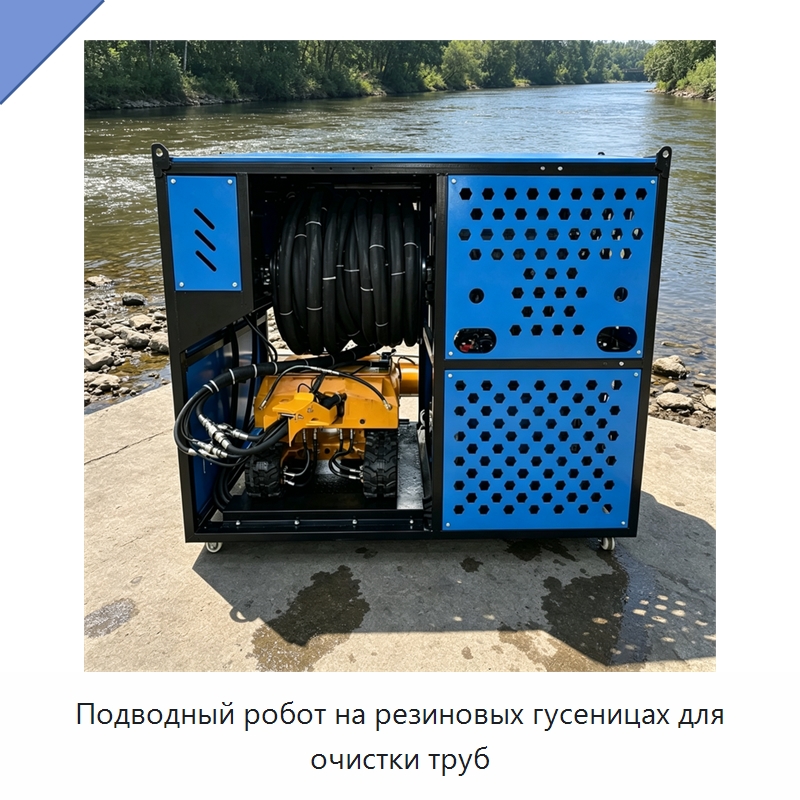 Подводный робот на резиновых гусеницах для очистки труб — Коммунальная техника