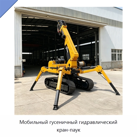 Мобильный гусеничный гидравлический кран-паук