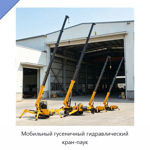 Мобильный гусеничный гидравлический кран-паук