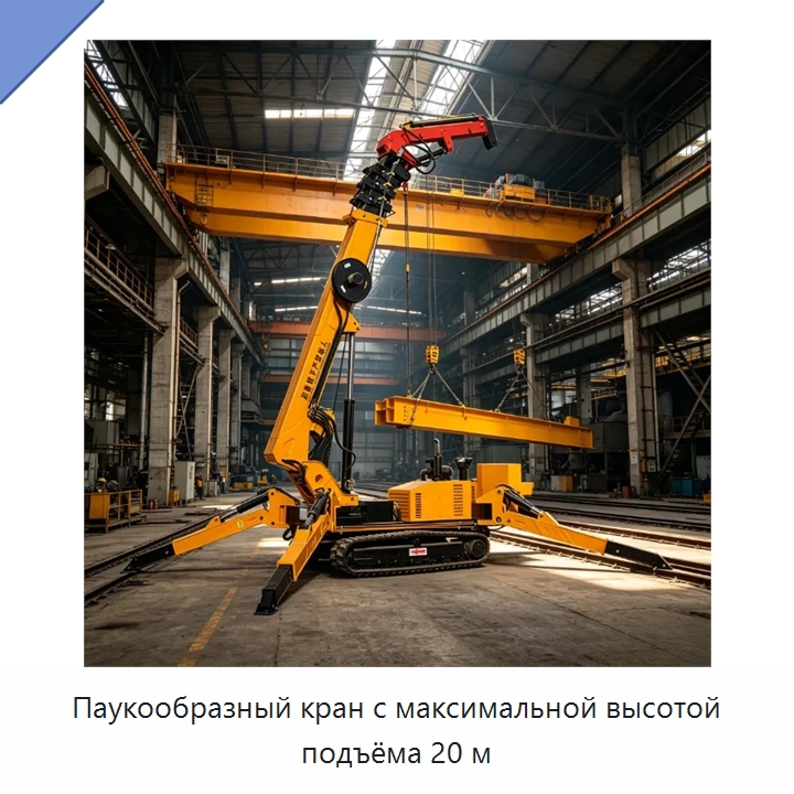 Паукообразный кран с максимальной высотой подъёма 20 м — Краны