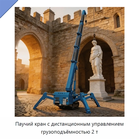 Паучий кран с дистанционным управлением грузоподъёмностью 2 т