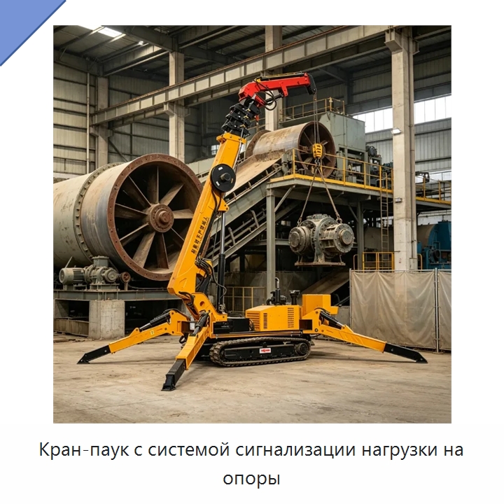 Кран-паук с системой сигнализации нагрузки на опоры — Краны