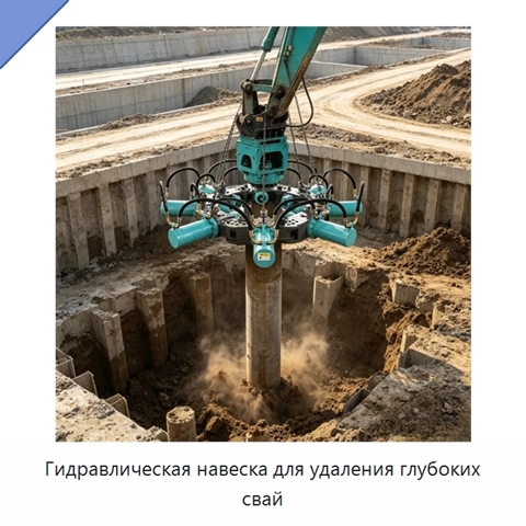 Гидравлическая навеска для удаления глубоких свай
