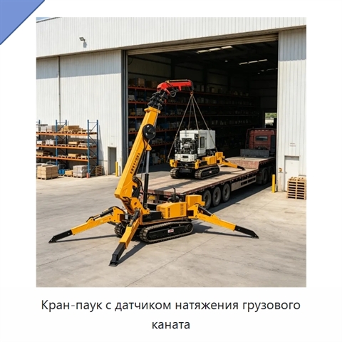 Кран-паук с датчиком натяжения грузового каната