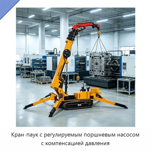 Кран-паук с регулируемым поршневым насосом с компенсацией давления