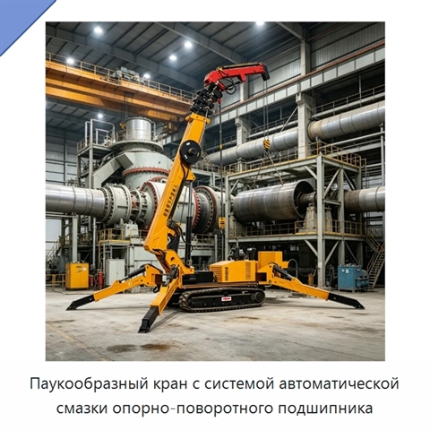 Паукообразный кран с системой автоматической смазки опорно-поворотного подшипника