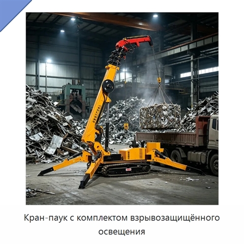 Кран-паук с комплектом взрывозащищённого освещения