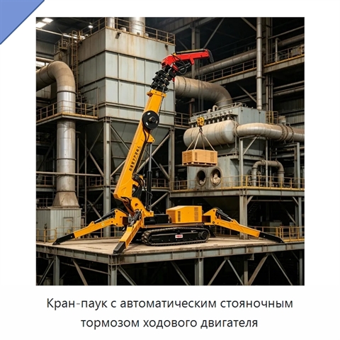 Кран-паук с автоматическим стояночным тормозом ходового двигателя
