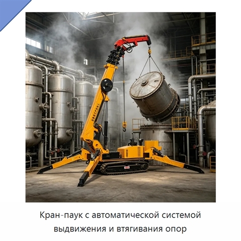 Кран-паук с автоматической системой выдвижения и втягивания опор