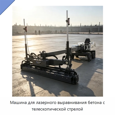 Машина для лазерного выравнивания бетона с телескопической стрелой