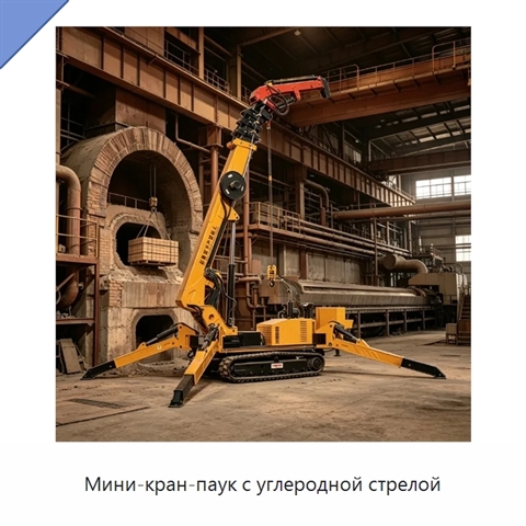 Мини-кран-паук с углеродной стрелой