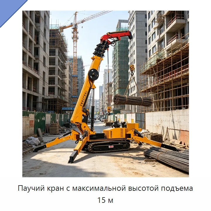 Паучий кран с максимальной высотой подъема 15 м — Краны