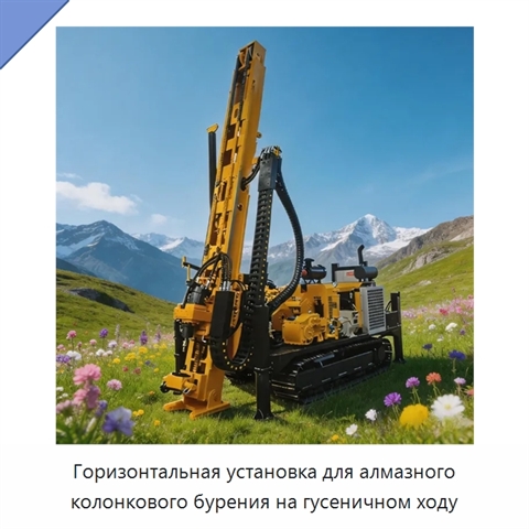 Горизонтальная установка для алмазного колонкового бурения на гусеничном ходу