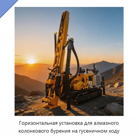 Горизонтальная установка для алмазного колонкового бурения на гусеничном ходу