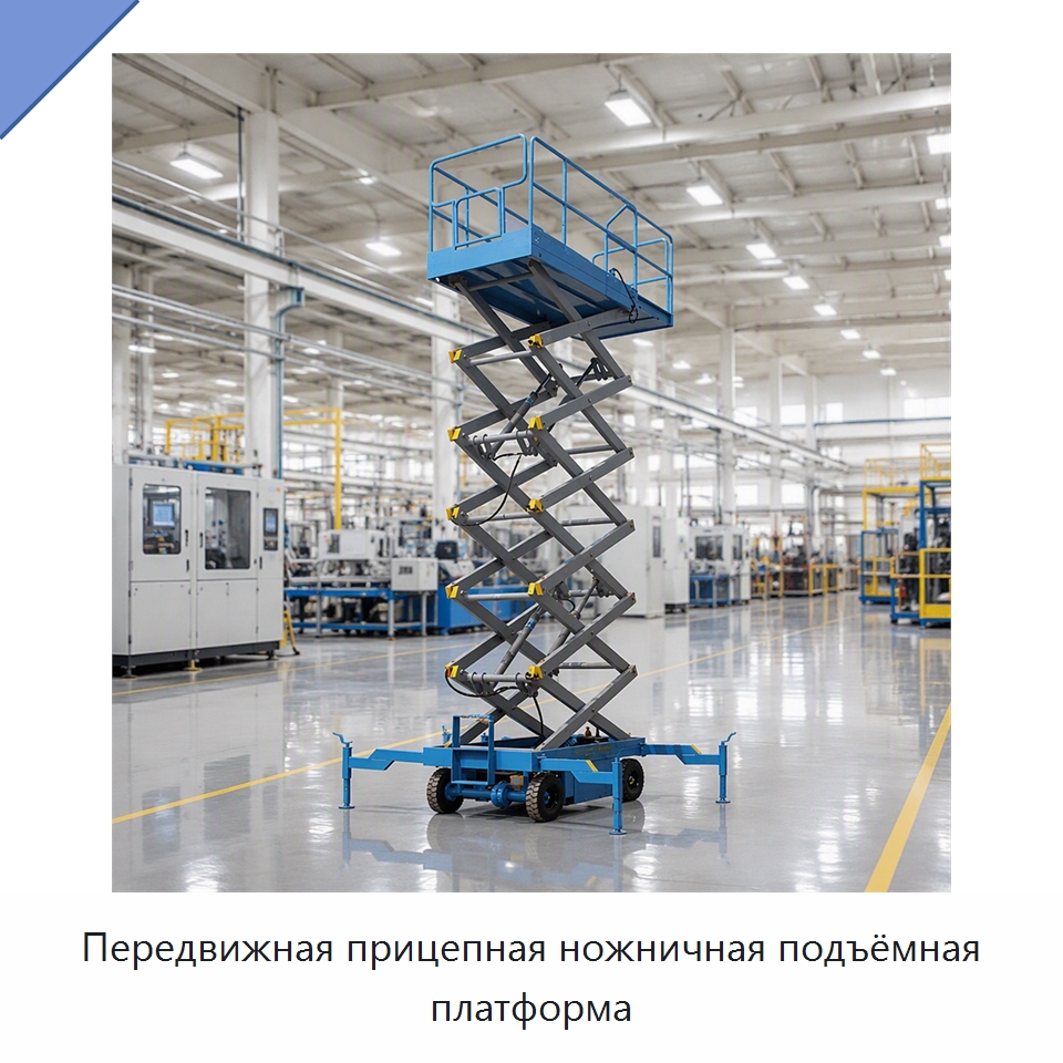 Передвижная прицепная ножничная подъёмная платформа — Подъемные столы