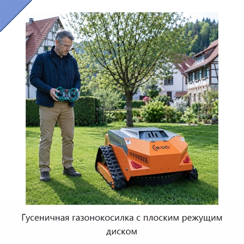 Гусеничная газонокосилка с плоским режущим диском