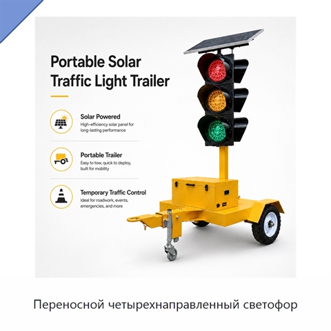 Переносной четырехнаправленный светофор
