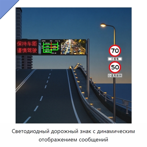 Светодиодный дорожный знак с динамическим отображением сообщений