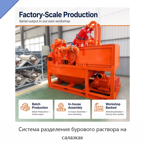 Система разделения бурового раствора на салазках