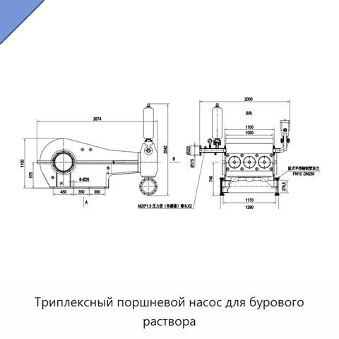 Триплексный поршневой насос для бурового раствора
