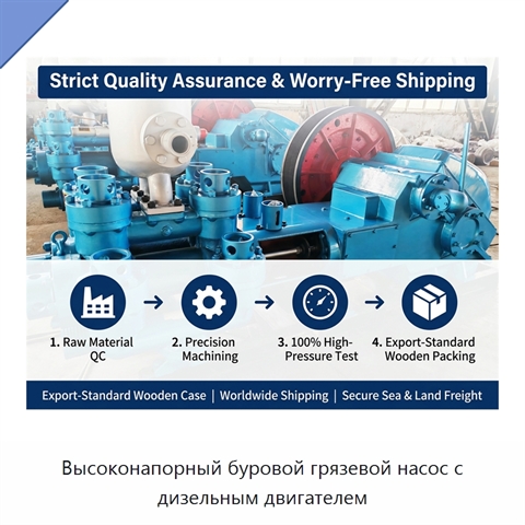 Высоконапорный буровой грязевой насос с дизельным двигателем