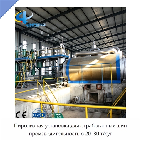 Пиролизная установка для отработанных шин производительностью 20–30 т/сут