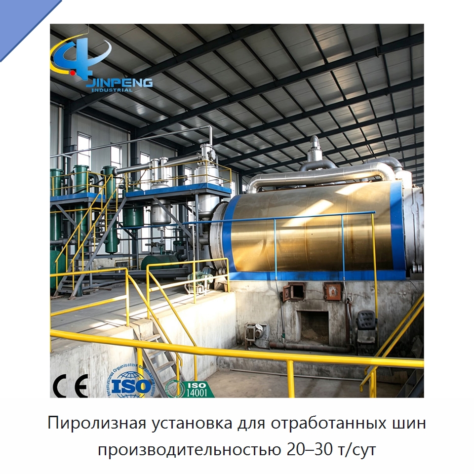 Пиролизная установка для отработанных шин производительностью 20–30 т/сут — Оборудование для переработки резины