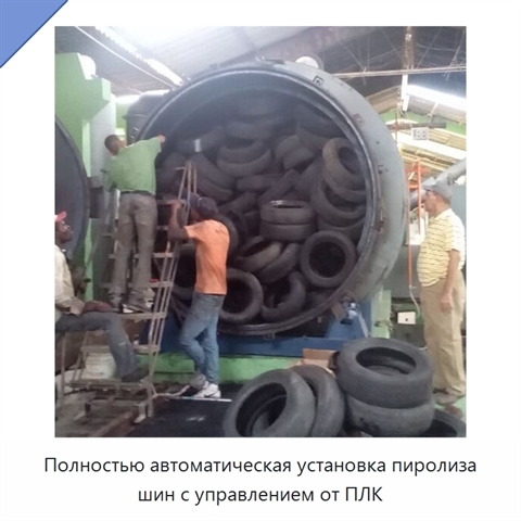 Полностью автоматическая установка пиролиза шин с управлением от ПЛК
