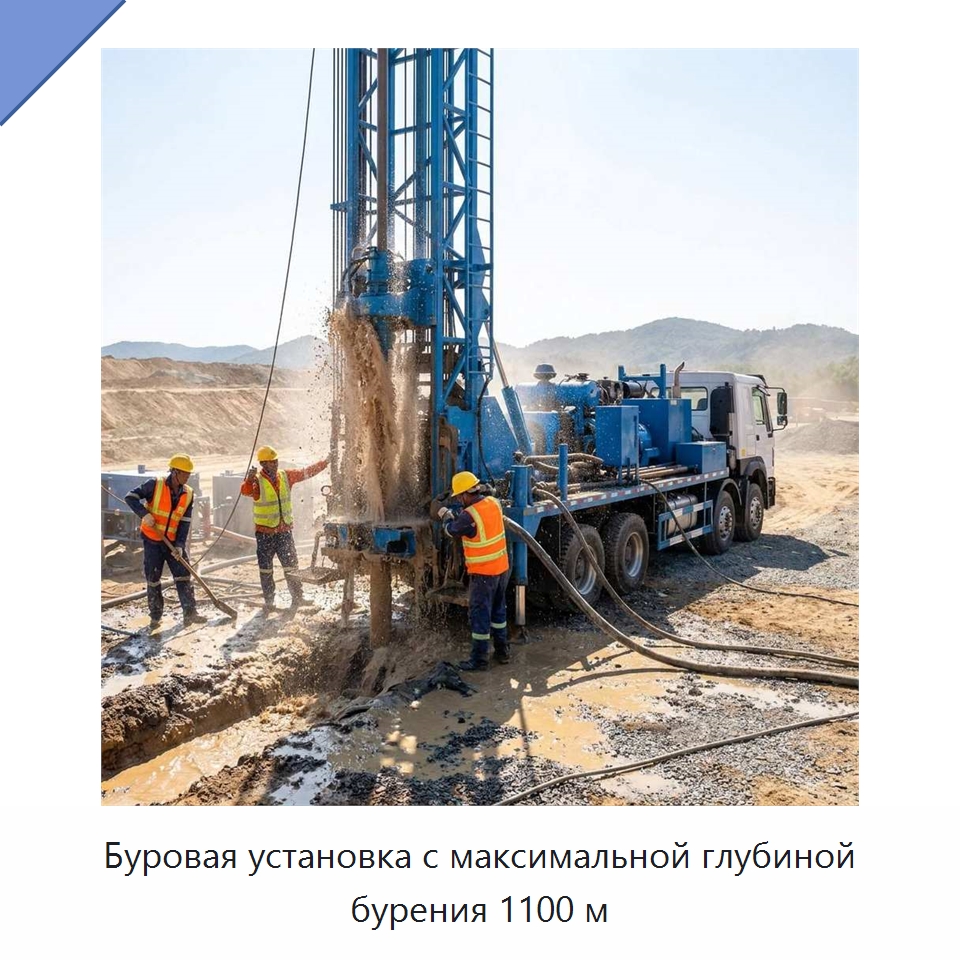 Буровая установка с максимальной глубиной бурения 1100 м — Горнодобывающее оборудование