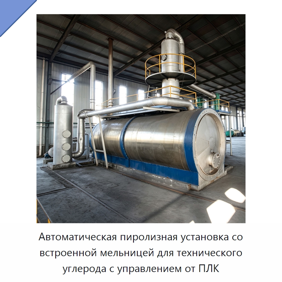 Автоматическая пиролизная установка со встроенной мельницей для технического углерода с управлением от ПЛК — Оборудование для переработки резины