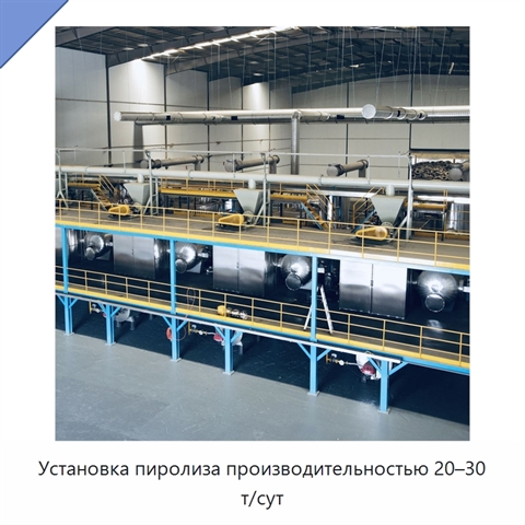Установка пиролиза производительностью 20–30 т/сут