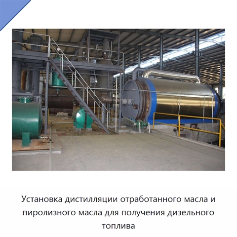 Установка дистилляции отработанного масла и пиролизного масла для получения дизельного топлива