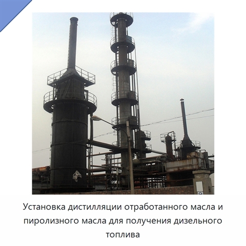 Установка дистилляции отработанного масла и пиролизного масла для получения дизельного топлива